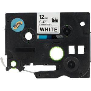 Dappaz - Brother Tze-231 TZ-231 Label Tape Compatible - Zwart op Wit - 12mm x 8m - Geschikt voor Brother P-touch - 1 stuks