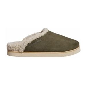 Rue de Wool - The Mule Brogue - Pantoffel - Olive - Suède en Wol