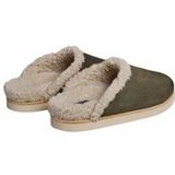 Rue de Wool - The Mule Brogue - Pantoffel - Olive - Suède en Wol