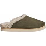 Rue de Wool - The Mule Brogue - Pantoffel - Olive - Suède en Wol