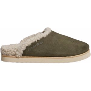 Rue de Wool - The Mule Brogue - Pantoffel - Olive - Suède en Wol