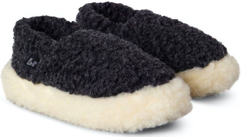Rue de Wool - The Nordic V2 - Pantoffel - Charcoal Black Natural - 100% Wol
