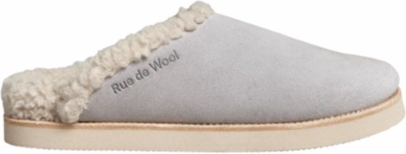Pantoffel Rue de Wool Unisex The Mule Clean Light Grey-Schoenmaat 43