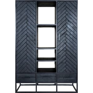 Raya - Kast - Zwart - Mangohout - Visgraat