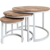 Home67 - Salontafel Set van 3 - Industri�le Salontafelset Erjan - Wit