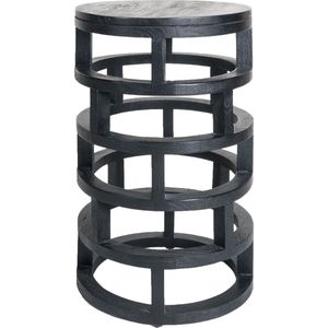Jax - Bijzettafel - Zwart - Mangohout - Ø40 cm