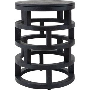 Jax - Bijzettafel - Zwart - Mangohout - Ø40 cm