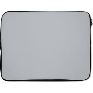 Laptophoes 15.6 inch - Interieur - Grijs - Licht - Laptop sleeve - Binnenmaat 39,5x29,5 cm - Zwarte achterkant