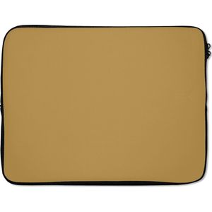 Laptophoes 17 inch - Okergeel - Kleur - Herfst - Geel - Effen - Kleuren - Laptop sleeve - Binnenmaat 42,5x30 cm - Zwarte achterkant