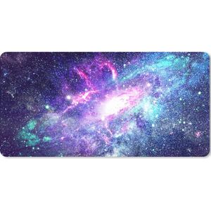 Muismat xxl - Sterrenhemel - Neon - Roze - Ruimte - Gaming - Gaming muismat - 80x40 cm - Mouse pad - Grote muismat