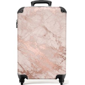 NoBoringSuitcases.com® - Roze koffer - Marmer rose koffers - 55x35x25