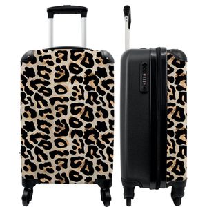 NoBoringSuitcases.com - Koffer dames panterprint - Past binnen 55x40x20 cm en 55x35x25 cm - Trolley handbagage vrouwen - Valiezen met wieltjes volwassenen - Weekendtas princess - Reiskoffer op wielen - Reistrolley travelgift - Rolkoffer lichtgewicht