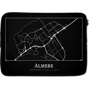 Laptophoes 14 inch - Stadskaart - Almere - Kaart - Plattegrond - Laptop sleeve - Binnenmaat 34x23,5 cm