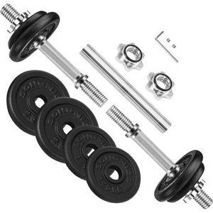 Halterset, Gietijzeren dumbbells, Verstelbare halterset, 20 kg/30 kg, met verbindingsbuis, voor heren Dames Workout Fitness Training Gewichtheffen, voor thuisgymnastiek