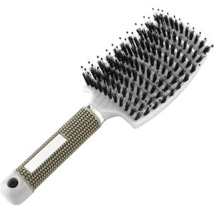 Finnacle- Anti klit Haarborstel Wit Vrouwen Ontwarren Nat Kam Haar Borstel Professionele Haar Borste Massage Kam Borstel Voor Haar Kapper Kappers Gereedschap