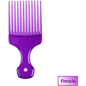 Finnacle - Brede Tanden Afro Haar Krullend Haar Vork Kam Paars Unisex Haar Stijl Krullend Massage Kappers Insert Borstel Haar Styling Tool