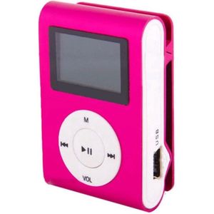 Mini MP3 Speler - Roze - Inclusief Oordopjes - Met Display