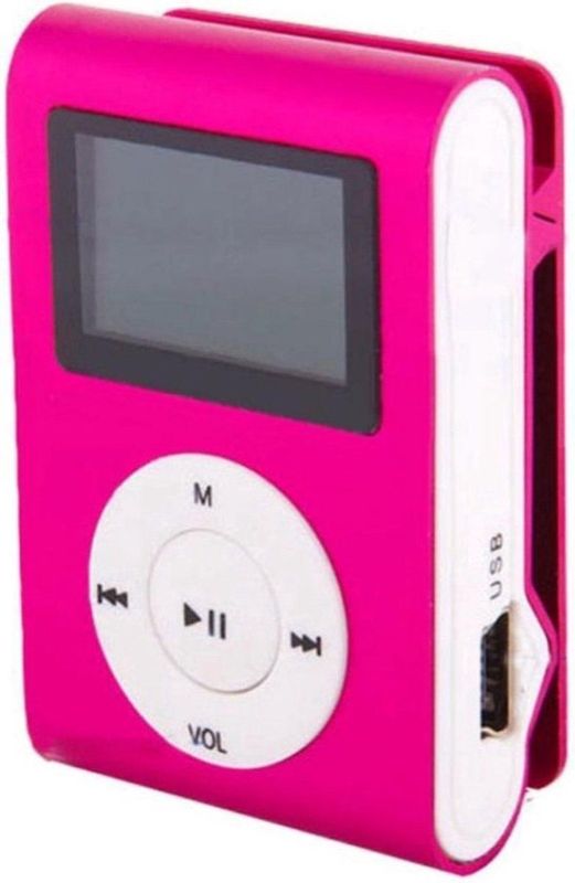 Mini MP3 Speler - Roze - Inclusief Oordopjes - Met Display