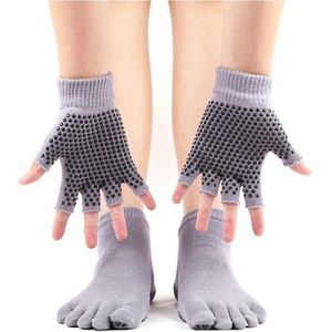 Finnacle - ""Grijze Yoga-sokken & -handschoenen - Antislip - One Size