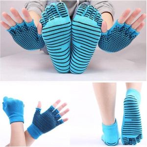 Finnacle - ""Antislip Yoga-Sokken & -Handschoenen: Blauw, One-Size!