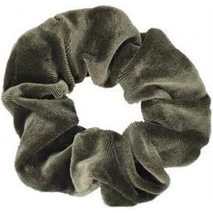 Finnacle - Fluwelen Scrunchie-Haarelastiek-Legergroen-Haarstyling-Haaraccessoires-Wokkel-Froesel-Elastiek