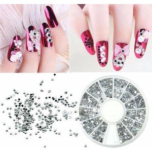 Finnacle - nageldecoraties - Doosje Rhinestone Zilver - Carrousel -Strass nagel steentjes / Nagel diamantjes / Nail art