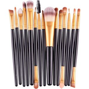 Finnacle - 20-delige Make-Up Kwasten Set - Zwart/Goud - Oogschaduw, Foundation, Poeder, Eyeliner, Wimper, Lip - Cosmetische Beauty Tool Kit - Hot!