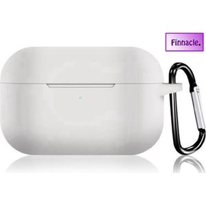 Finnacle - Hoesje geschikt voor Apple AirPods Pro met Clip  - Doorzichtig - Siliconen - Case - Cover - Soft case
