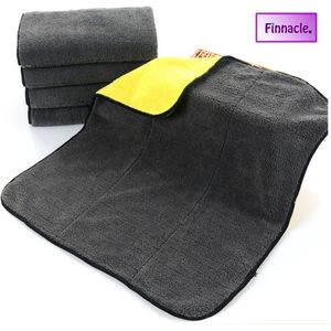 Finnacle - Microvezeldoek - Geel Zwart - 40 x 40 cm - Auto droogdoek | Wassen | Detailing | 5 stuks