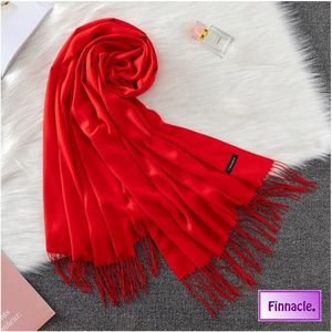 Finnacle - Premium Red Cashmere Scarf - Winter Sjaal Rood  - Shawl - omslagdoek
