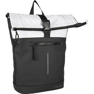 New Rebels Backham New York Zwart Grijs 19L Rolltop Rugzak Waterafstotend Laptop 15.6