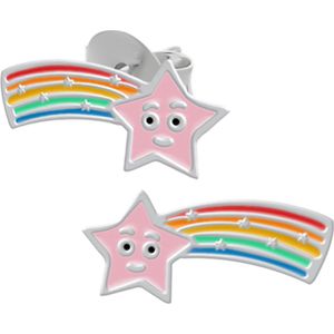 Zilveren oorstekers, roze staartster met regenboogstaart