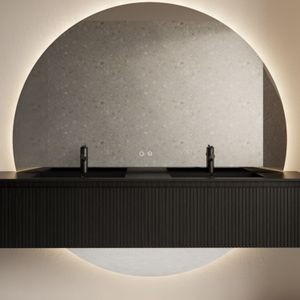 Badkamerspiegel - Gliss Design Lios - Rond - 180 cm - Met LED-verlichting en Spiegelverwarming