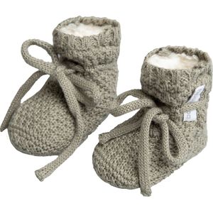 Baby's Only gebreide slofjes Willow urban green