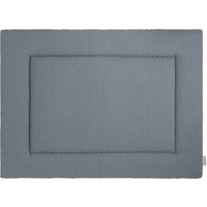 Baby's Only - Gebreid boxkleed Grace - Parklegger - Speelkleed - Boxmatras met visgraatmotief - Nordic Blue - 75x95 cm - Extra dik - Boxmatras - Tweezijdig te gebruiken