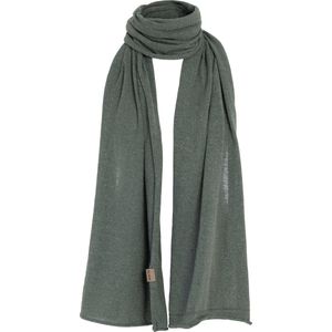 Knit Factory Iris Sjaal Dames - Katoenen sjaal - Langwerpige sjaal - Groene zomersjaal - Dames sjaal - Laurel - 200x50 cm - Duurzaam & Milieuvriendelijk - 92% gerecycled katoen