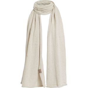 Knit Factory - Iris Sjaal Dames - Katoenen sjaal - Langwerpige sjaal - zomersjaal - Dames sjaal - Beige - 200x50 cm - Duurzaam & Milieuvriendelijk - 92% gerecycled katoen