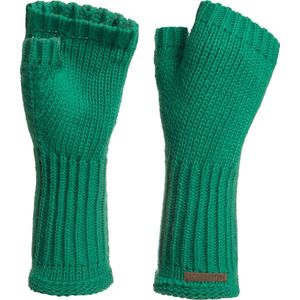 Knit Factory Cleo Gebreide Dames Vingerloze Handschoenen - Handschoenen voor in de herfst & winter - Groene handschoenen - Polswarmers - Bright Green - One Size