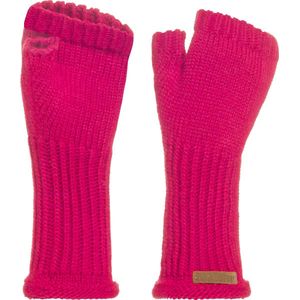 Knit Factory Cleo Gebreide Dames Vingerloze Handschoenen - Handschoenen voor in de herfst & winter - Felroze handschoenen - Polswarmers - Fuchsia - One Size