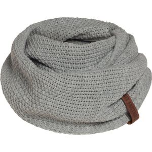Knit Factory Coco Gebreide Colsjaal - Ronde Sjaal - Nekwarmer - Wollen Sjaal - Grijze Colsjaal - Dames sjaal - Heren sjaal - Unisex - Iced Clay - One Size