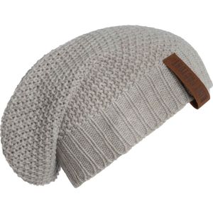 Knit Factory Coco Gebreide Muts Heren & Dames - Sloppy Beanie hat - Iced Clay - Warme bruingrijze Wintermuts - Unisex - One Size