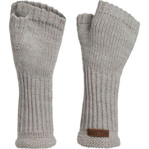 Knit Factory Cleo Gebreide Dames Vingerloze Handschoenen - Handschoenen voor in de herfst & winter - Grijze handschoenen - Polswarmers - Iced Clay - One Size