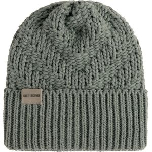 Knit Factory Sally Gebreide Muts Heren & Dames - Beanie hat - Urban Green - Grofgebreid - Warme groene Wintermuts - Unisex - One Size