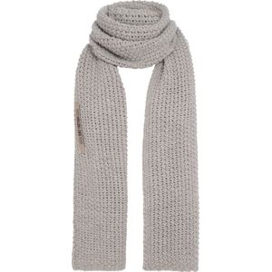 Knit Factory Carry Gebreide Sjaal Dames & Heren - Warme Wintersjaal - Grof gebreid - Langwerpige sjaal - Wollen sjaal - Heren sjaal - Dames sjaal - Unisex - Iced Clay - Grijs - 200x35 cm