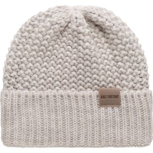 Knit Factory Carry Gebreide Muts Heren & Dames - Beanie hat - Beige - Grofgebreid - Warme Wintermuts - Unisex - One Size