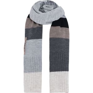 Knit Factory Dali Gebreide Sjaal Dames - Warme Wintersjaal - Grof gebreid - Langwerpige sjaal - Wollen sjaal - Dames sjaal - Licht Grijs - 200x50 cm