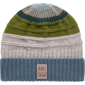 Knit Factory Dali Gebreide Muts Heren & Dames - Beanie hat - Groen - Grofgebreid - Multicolor - Warme Wintermuts met groentinten - Unisex - One Size