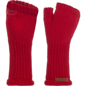 Knit Factory Cleo Gebreide Dames Vingerloze Handschoenen - Handschoenen voor in de herfst & winter - Rood handschoenen - Polswarmers - Bright Red - One Size
