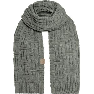 Knit Factory Bobby Gebreide Sjaal Dames & Heren - Herfst- & Wintersjaal - Grof gebreid - Langwerpige sjaal - Wollen Sjaal - Dames sjaal - Heren sjaal - Unisex - Urban Green - Groen - 200x30 cm