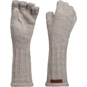 Knit Factory Ika Gebreide Dames Vingerloze Handschoenen - Handschoenen voor in de herfst & winter - Grijze handschoenen - Polswarmers - Iced Clay - One Size